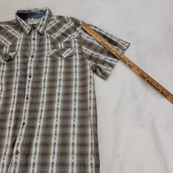 Cody James Shirt Mens Size XXL Brown Long Sleeve Pearl Snap Brown Plaid Western - Picture 4 of 16